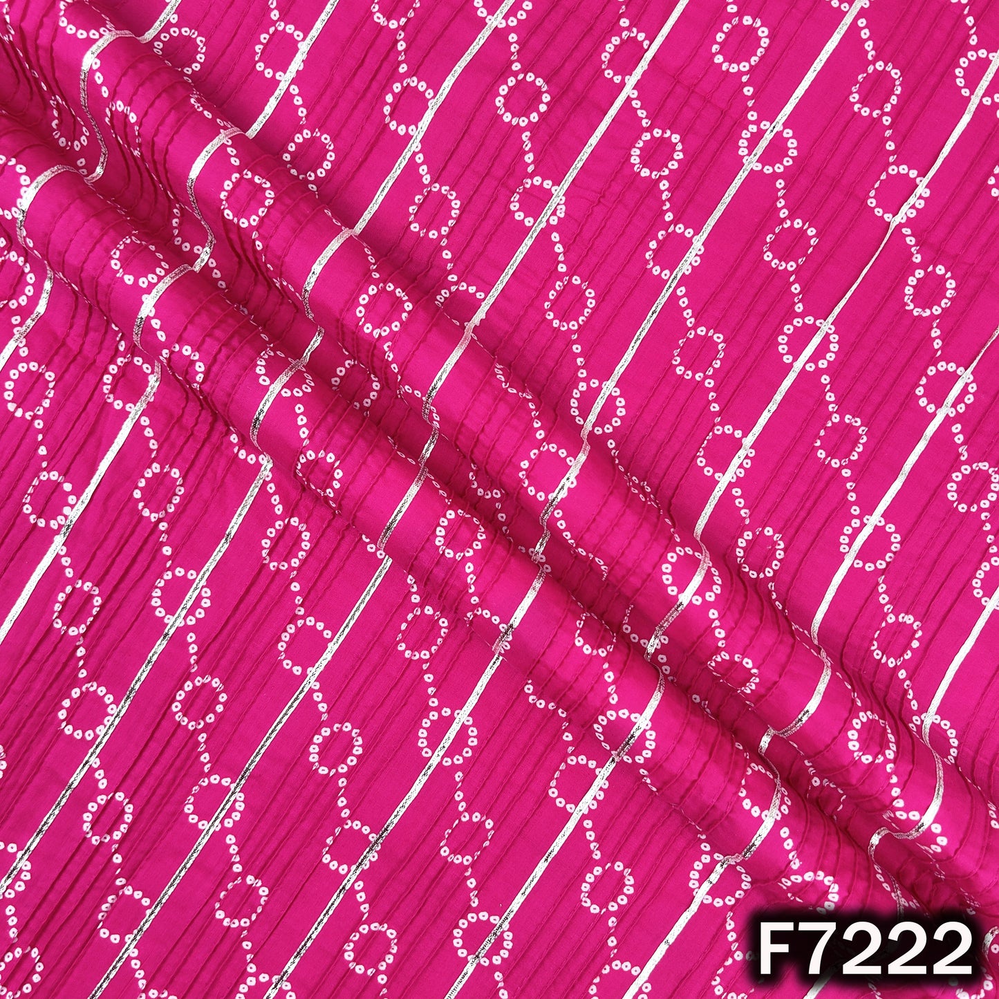 Printed Pintex Gota Patti Cotton Fabric - F7222