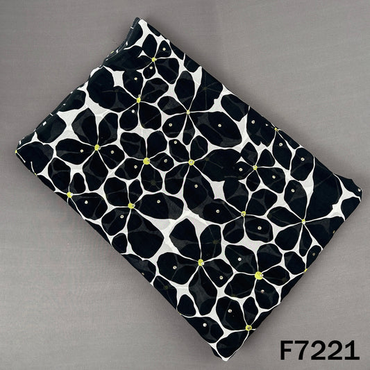 Printed Pasted Sequins Georgette Fabric - F7221