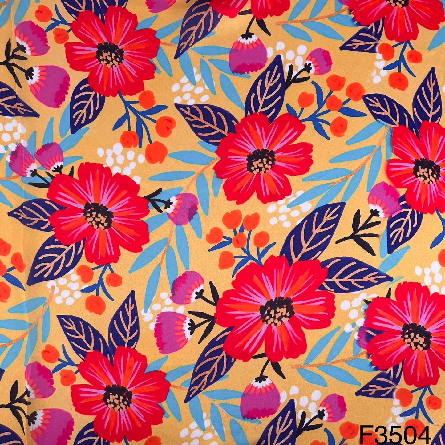 Printed Satin Crepe Fabric-F3504