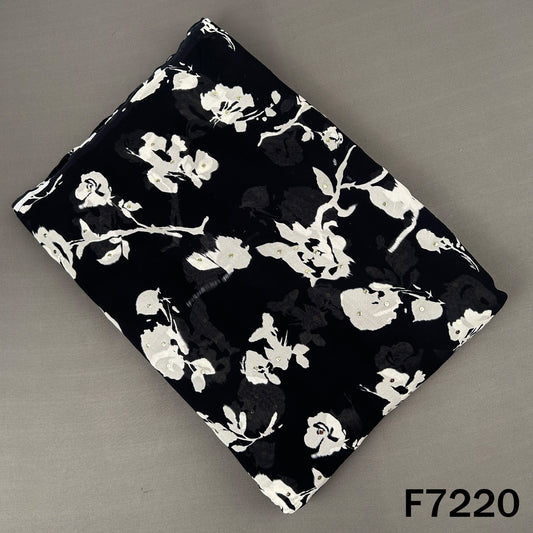 Printed Pasted Sequins Georgette Fabric - F7220