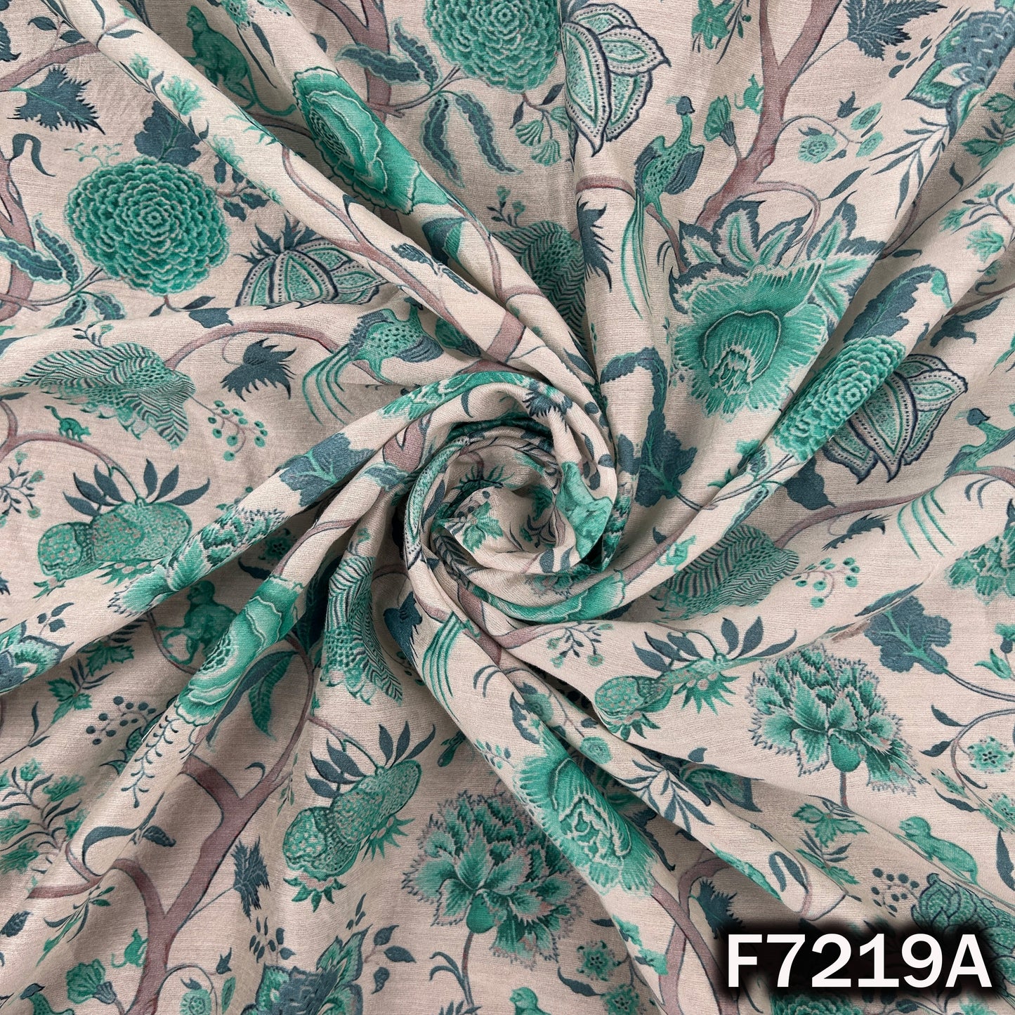 Printed Mul Chanderi Fabric - F7219