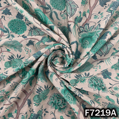 Printed Mul Chanderi Fabric - F7219