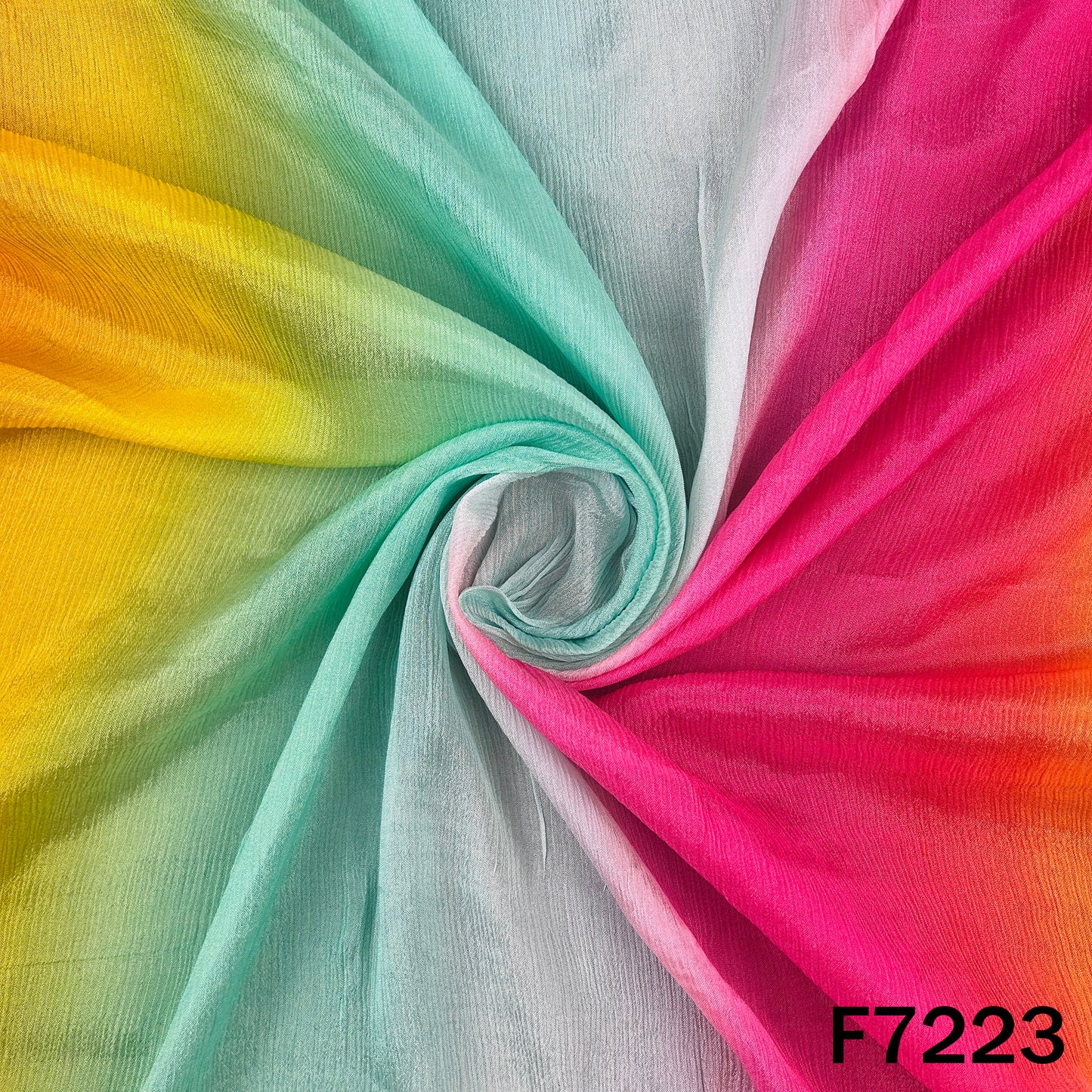 Multicolour Chinnon Chiffon Fabric - F7223