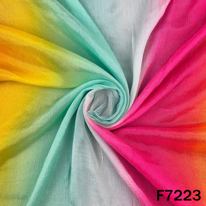 Multicolour Chinnon Chiffon Fabric - F7223