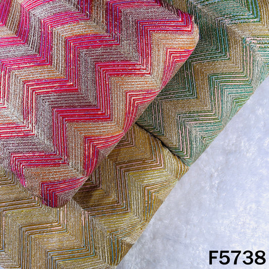Zari Sequins Embroidered Crepe Fabric - F5738