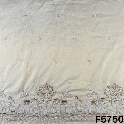 Dyeable Cut Dana Zari Sequins Work Shimmer Tissue Fabric - F5750