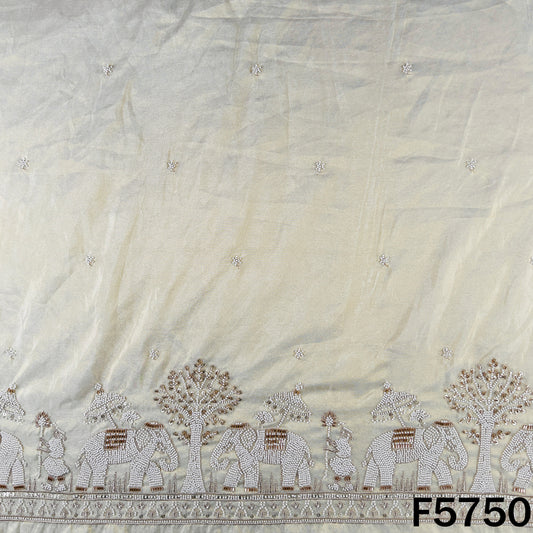 Dyeable Cut Dana Zari Sequins Work Shimmer Tissue Fabric - F5750