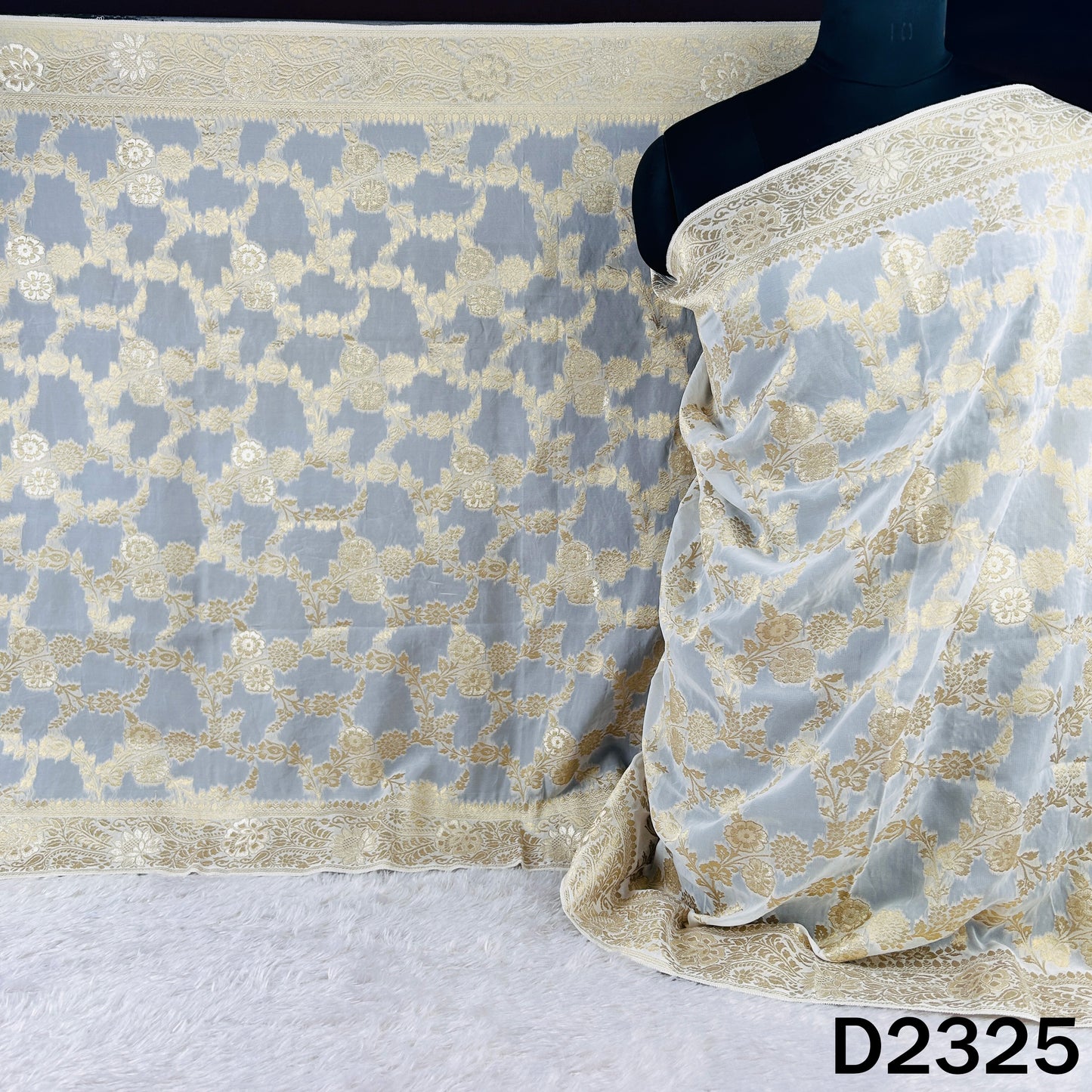 Dyeable Zari Work Georgette Dupatta - D2325