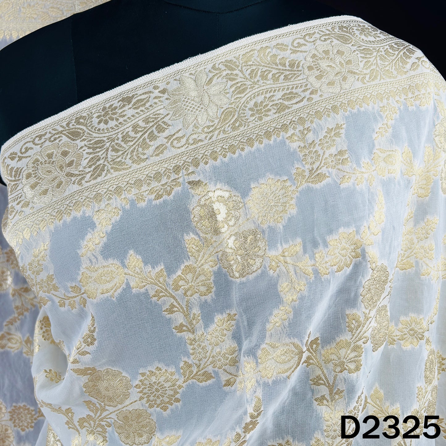 Dyeable Zari Work Georgette Dupatta - D2325