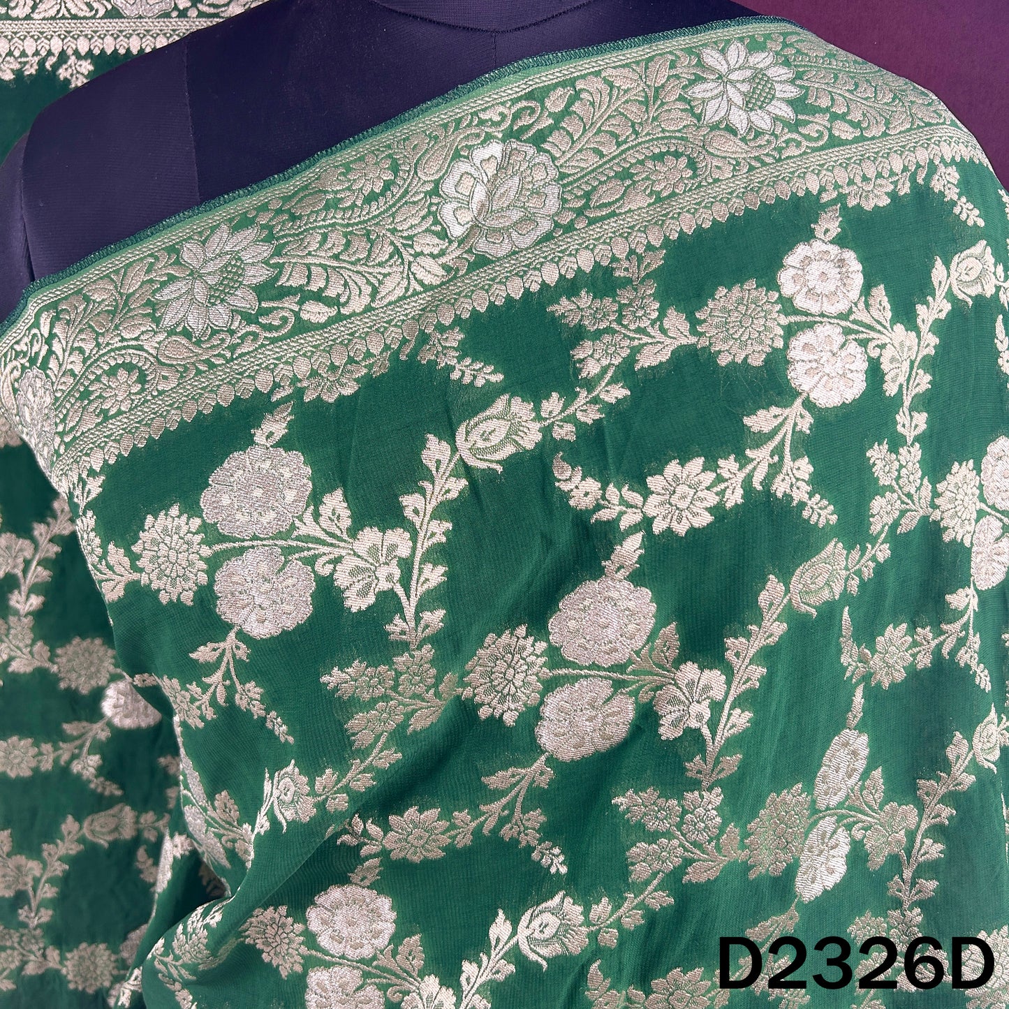 Zari Work Georgette Dupatta - D2326