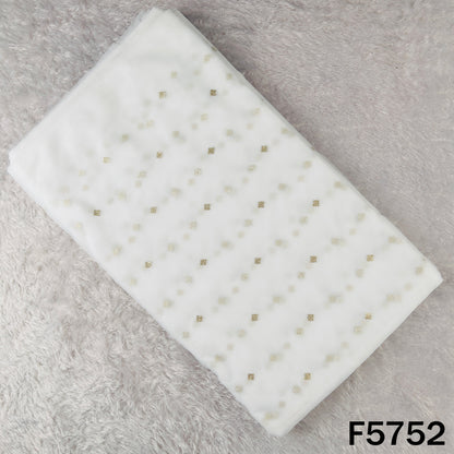 Dyeable Zari Sequins Work Net Fabric - F5752