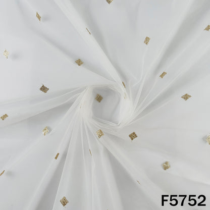 Dyeable Zari Sequins Work Net Fabric - F5752