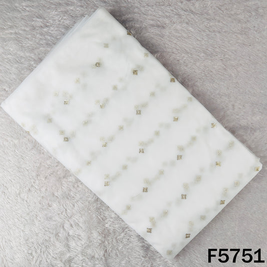 Dyeable Zari Sequins Work Net Fabric - F5751