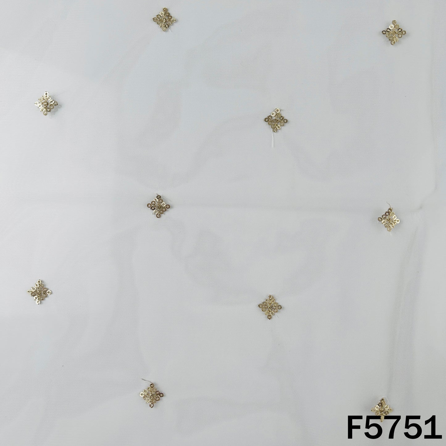 Dyeable Zari Sequins Work Net Fabric - F5751