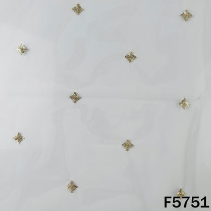 Dyeable Zari Sequins Work Net Fabric - F5751
