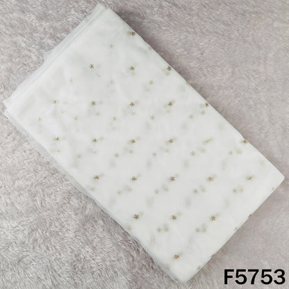 Dyeable Zari Sequins Work Net Fabric - F5753