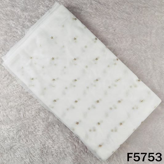 Dyeable Zari Sequins Work Net Fabric - F5753