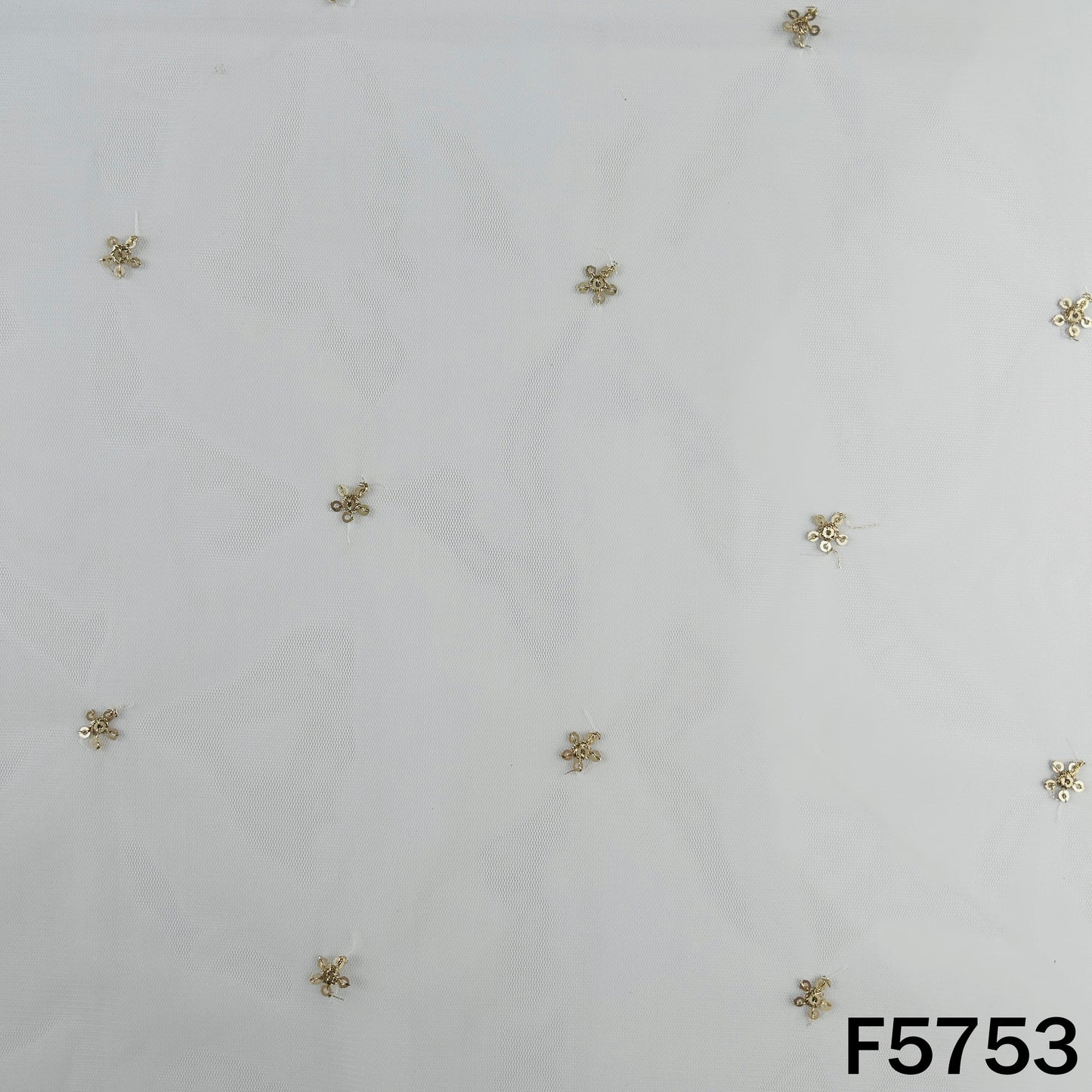 Dyeable Zari Sequins Work Net Fabric - F5753