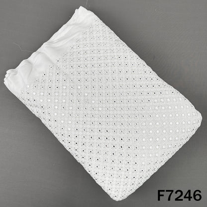 Dyeable Thread Sequins Embroidered Mirror Work Georgette Fabric - F7246