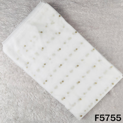 Dyeable Zari Sequins Work Net Fabric - F5755