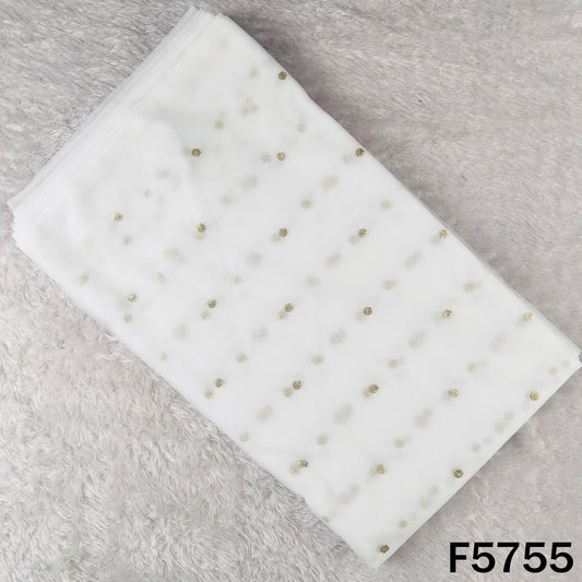 Dyeable Zari Sequins Work Net Fabric - F5755