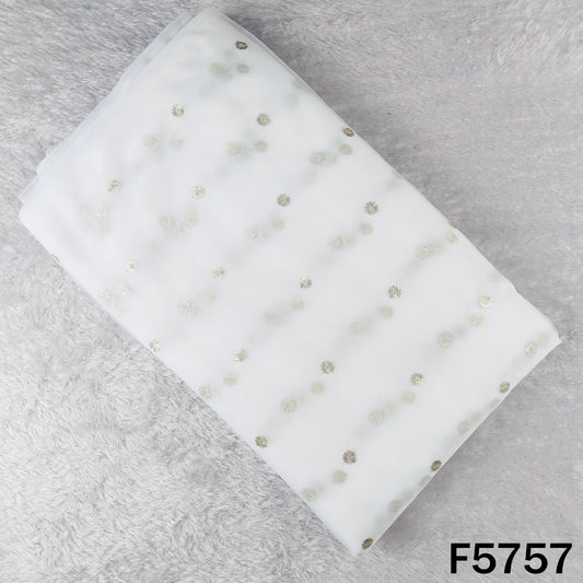 Dyeable Zari Sequins Work Net Fabric - F5757