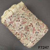 Cut Dana Stone Sequins Zari Thread Embroidered Shimmer Tissue Fabric - F7247