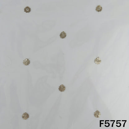 Dyeable Zari Sequins Work Net Fabric - F5757