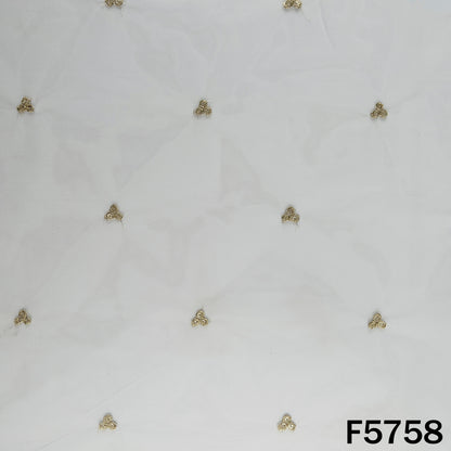 Dyeable Zari Sequins Work Net Fabric - F5758