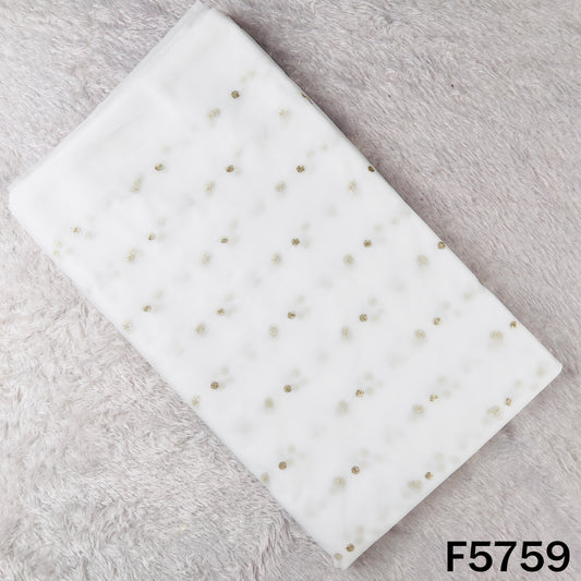 Dyeable Zari Sequins Work Net Fabric -  F5759