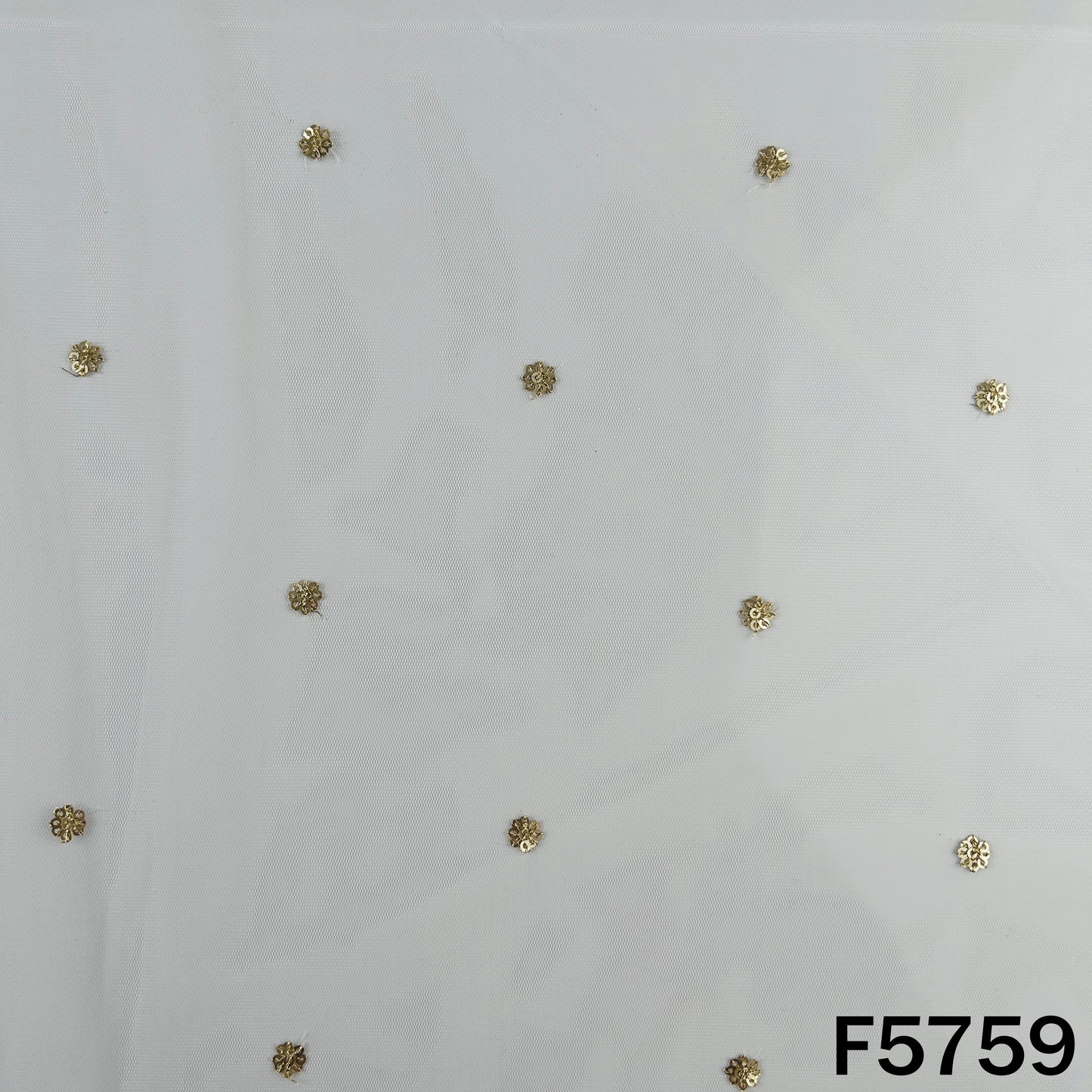 Dyeable Zari Sequins Work Net Fabric -  F5759