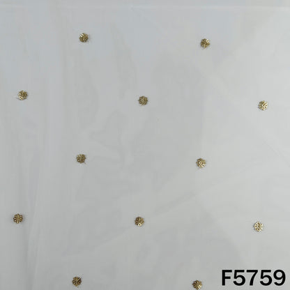Dyeable Zari Sequins Work Net Fabric -  F5759