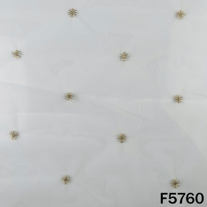 Dyeable Zari Sequins Work Net Fabric - F5760