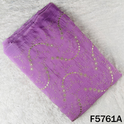 Zari Sequins Embroidered Organza Fabric - F5761