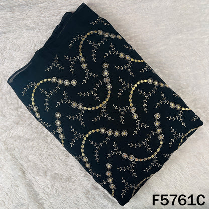 Zari Sequins Embroidered Organza Fabric - F5761