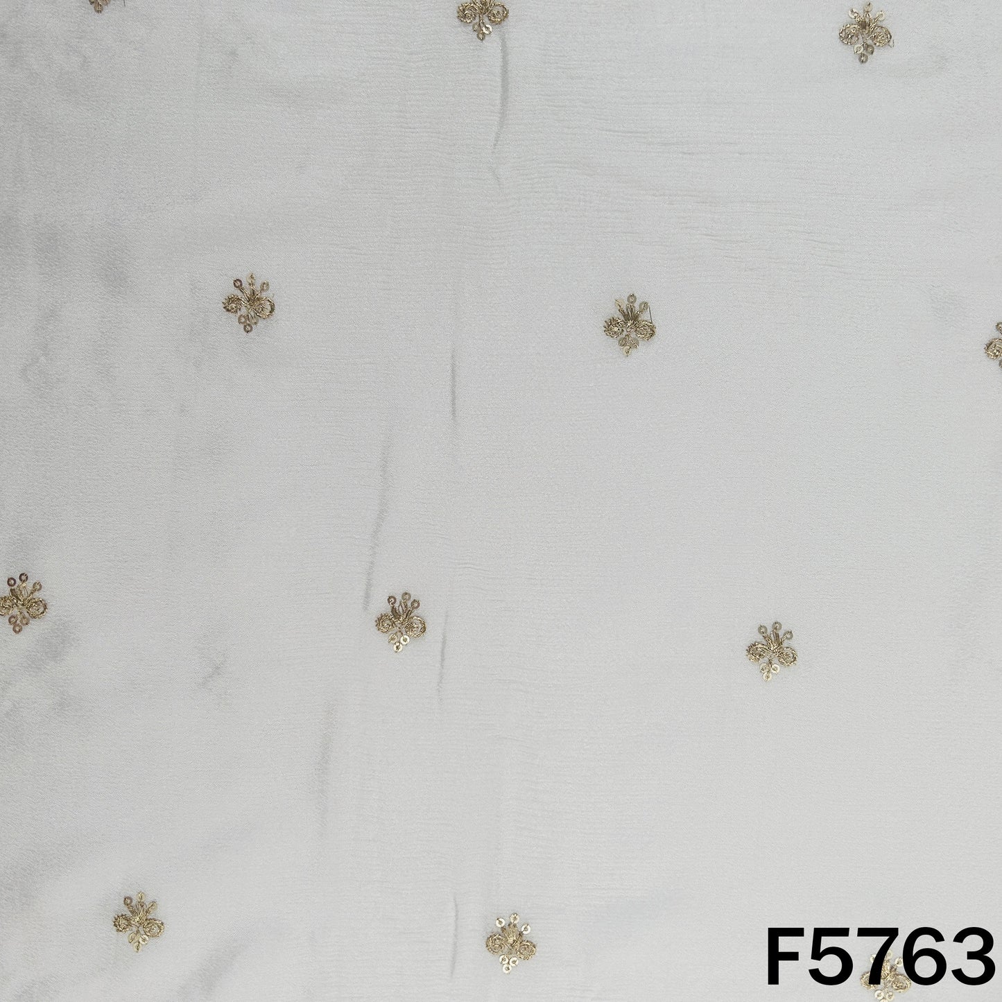 Dyeable Zari Sequins Work Chinnon Chiffon Fabric - F5763