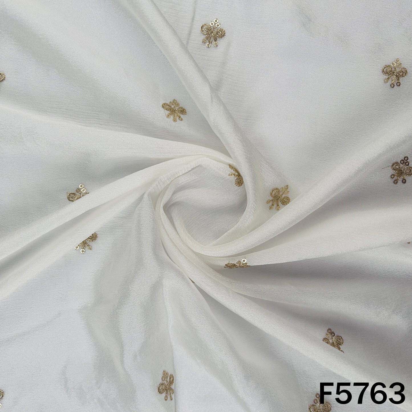 Dyeable Zari Sequins Work Chinnon Chiffon Fabric - F5763