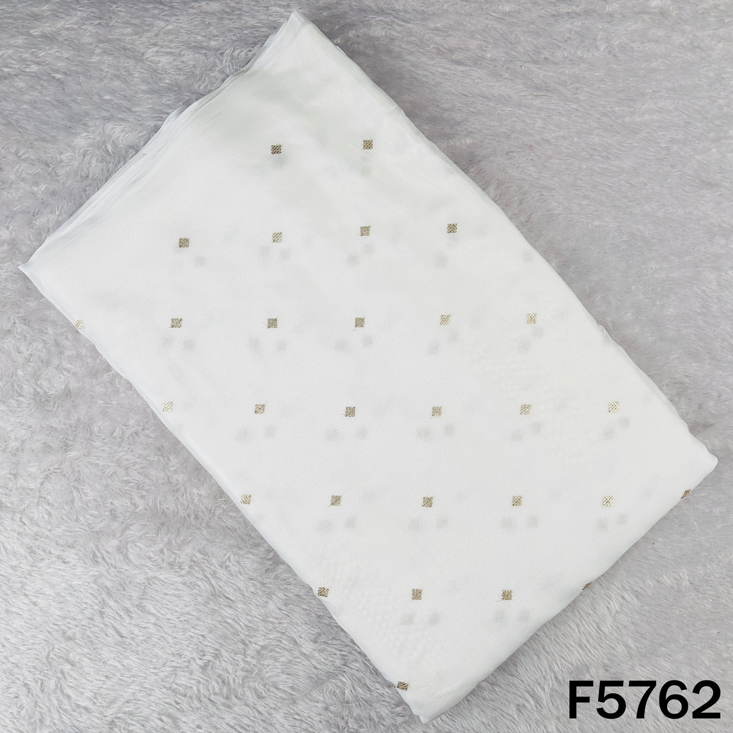 Dyeable Zari Sequins Work Chinnon Chiffon Fabric - F5762