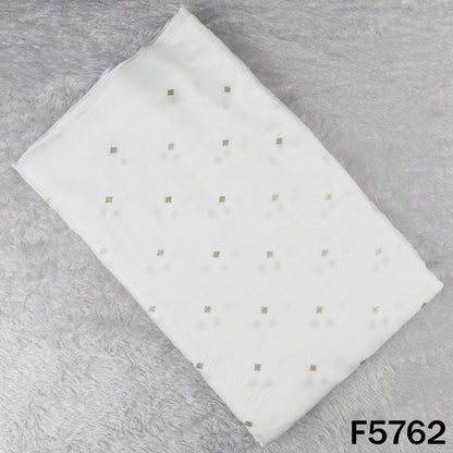 Dyeable Zari Sequins Work Chinnon Chiffon Fabric - F5762