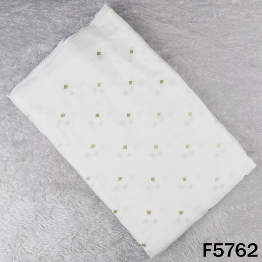 Dyeable Zari Sequins Work Chinnon Chiffon Fabric - F5762