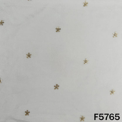 Dyeable Zari Sequins Work Chinnon Chiffon Fabric - F5765