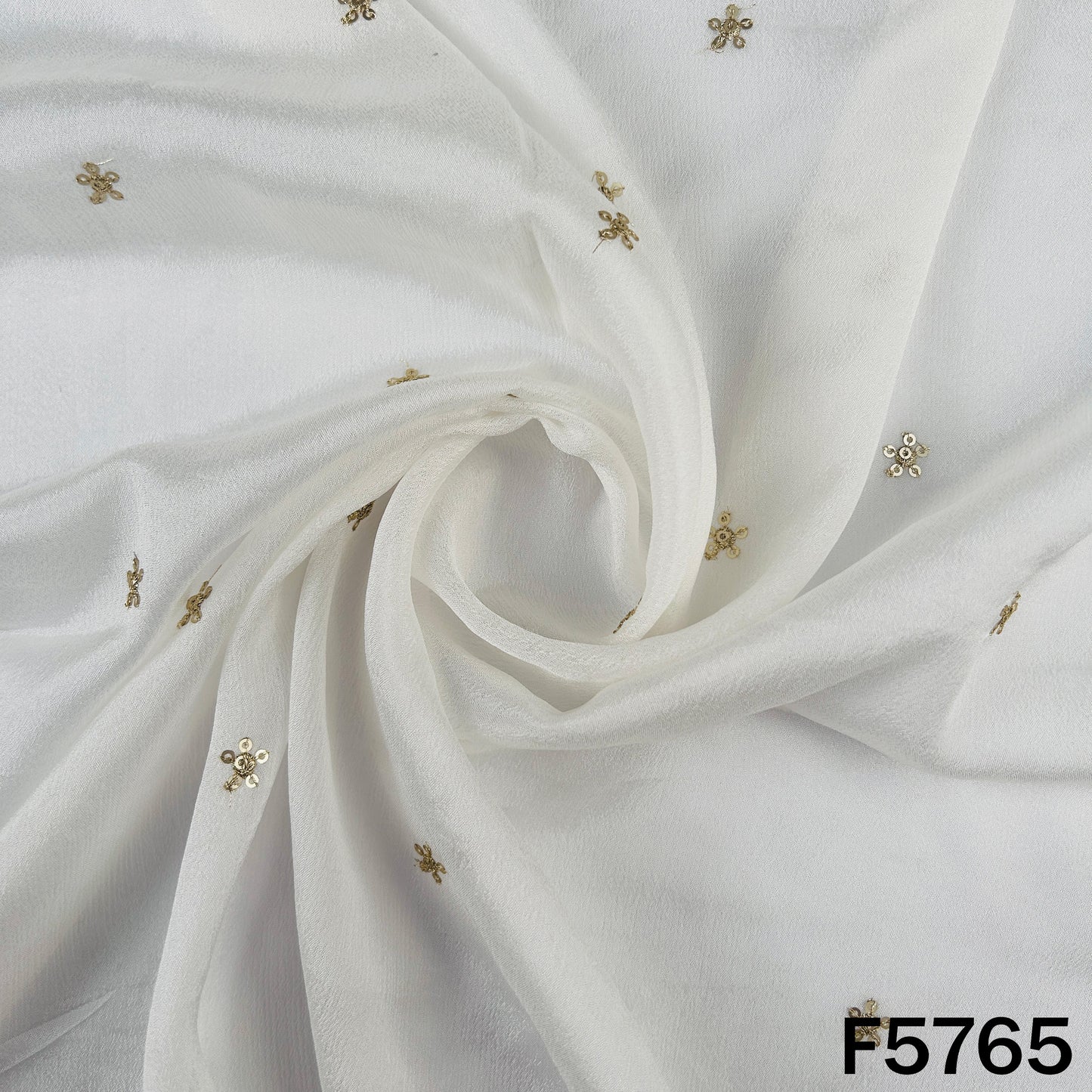 Dyeable Zari Sequins Work Chinnon Chiffon Fabric - F5765