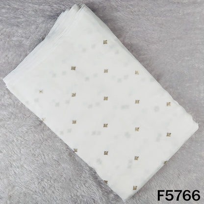 Dyeable Zari Sequins Work Chinnon Chiffon Fabric - F5766