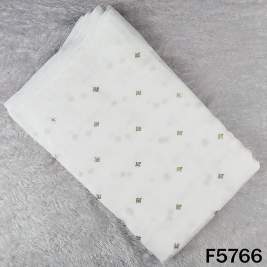 Dyeable Zari Sequins Work Chinnon Chiffon Fabric - F5766