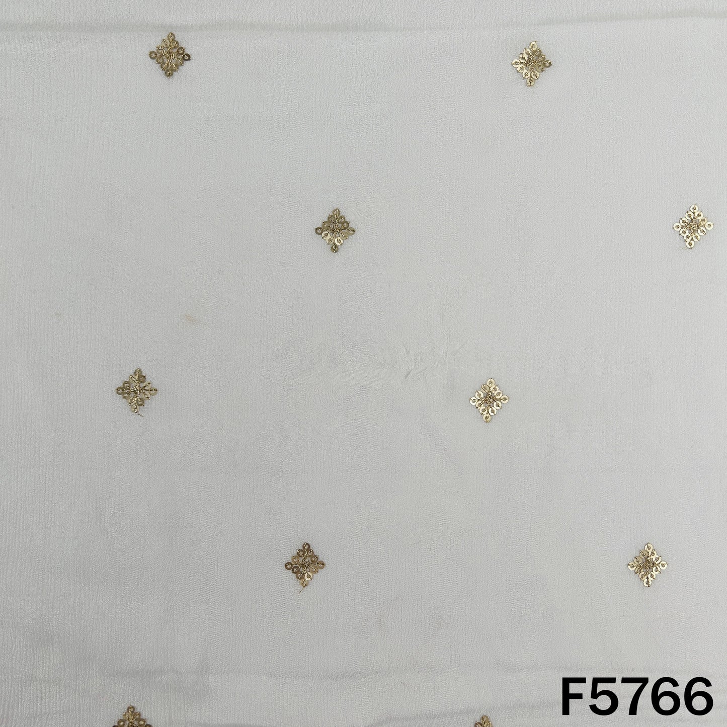 Dyeable Zari Sequins Work Chinnon Chiffon Fabric - F5766