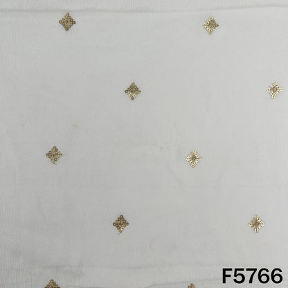 Dyeable Zari Sequins Work Chinnon Chiffon Fabric - F5766
