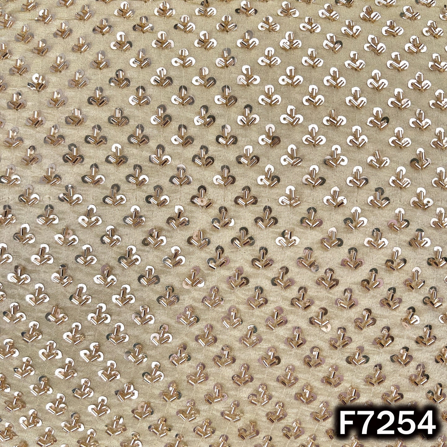Dyeable Cut Dana Sequins Embroidered Shimmer Tissue Fabric - F7254