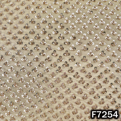 Dyeable Cut Dana Sequins Embroidered Shimmer Tissue Fabric - F7254