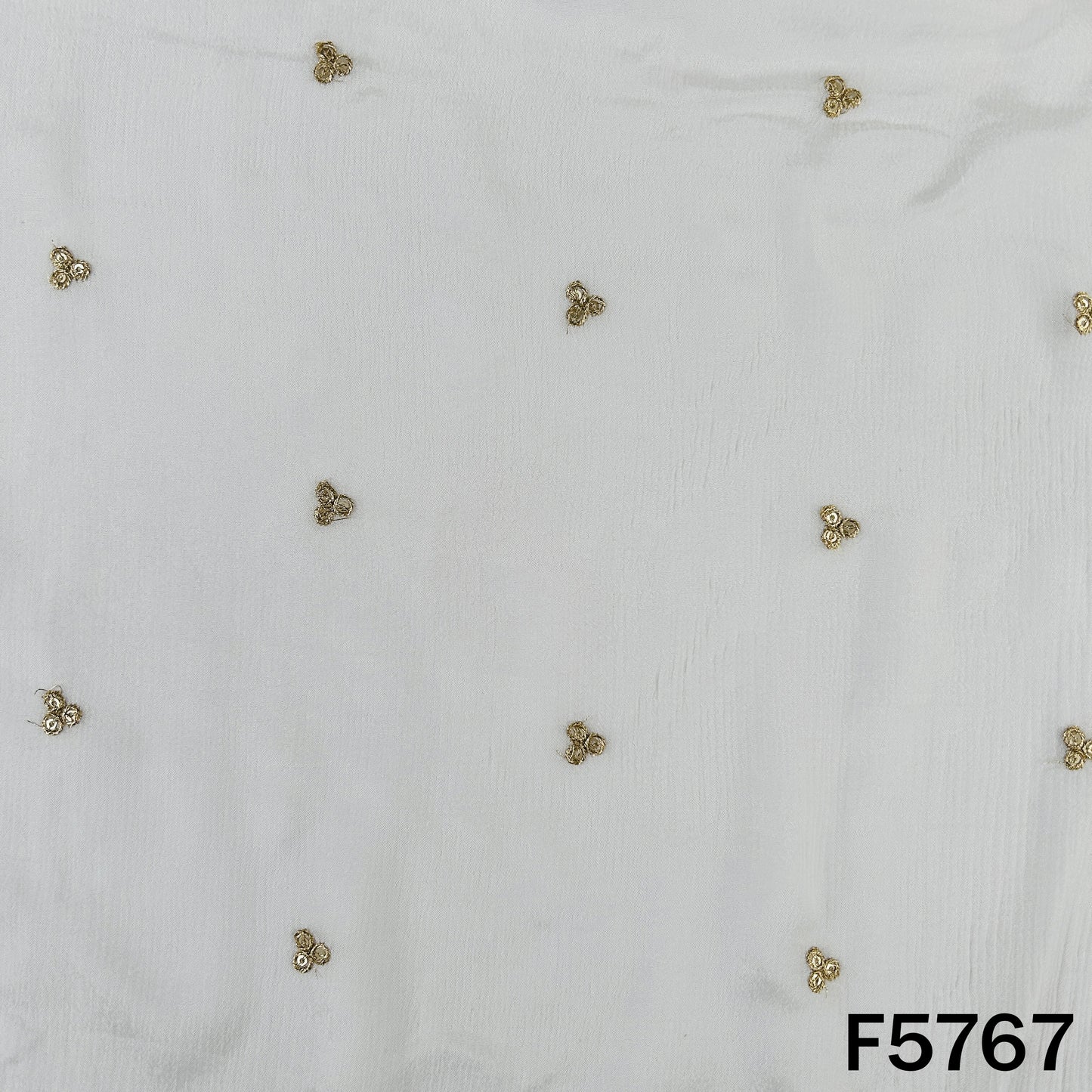 Dyeable Zari Sequins Work Chinnon Chiffon Fabric - F5767