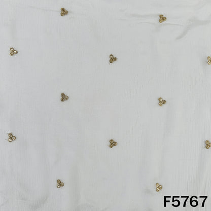 Dyeable Zari Sequins Work Chinnon Chiffon Fabric - F5767